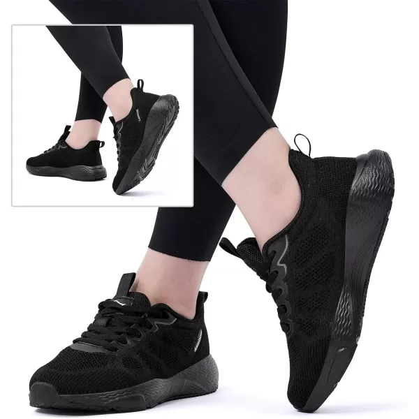 Lamincoa Womens Walking Shoes Running Sneaker for Women Tennis Athelic Gym ShoeBlack