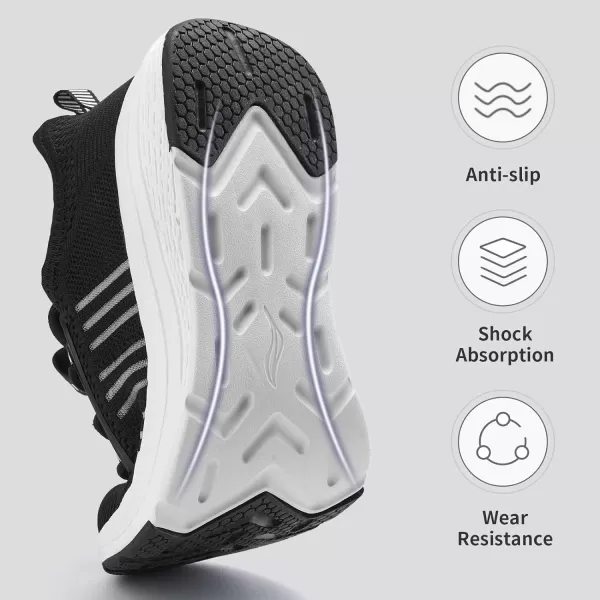 Lamincoa Womens Walking Sneakers Slip On Running Tennis Shoes Lightweight Memory Foam Comfort Casual for Gym Workout YogaBlackWhite