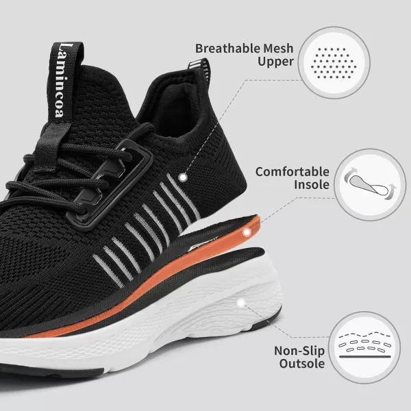 Lamincoa Womens Walking Sneakers Slip On Running Tennis Shoes Lightweight Memory Foam Comfort Casual for Gym Workout YogaBlackWhite
