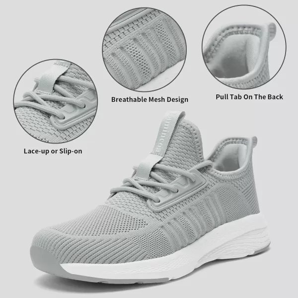 Lamincoa Womens Walking Sneakers Slip On Running Tennis Shoes Lightweight Memory Foam Comfort Casual for Gym Workout YogaLightgrey