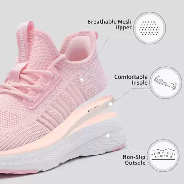 Lamincoa Womens Walking Sneakers Slip On Running Tennis Shoes Lightweight Memory Foam Comfort Casual for Gym Workout YogaPink
