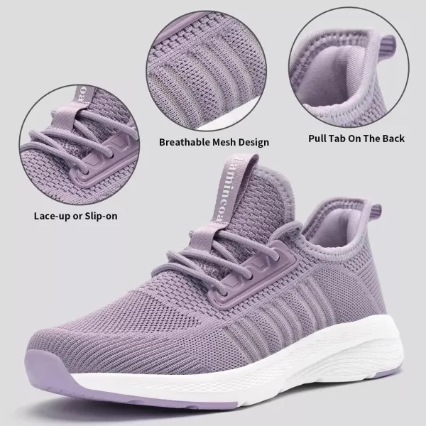 Lamincoa Womens Walking Sneakers Slip On Running Tennis Shoes Lightweight Memory Foam Comfort Casual for Gym Workout YogaPurple