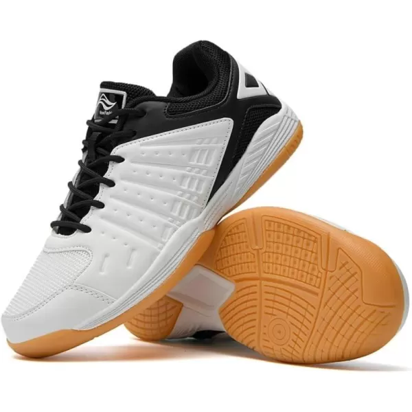 Lamincoa Mens Pickleball Shoes Court Tennis Sneakers for Badminton Training Racketball Squash Volleyball Indoor OutdoorWhiteBlack