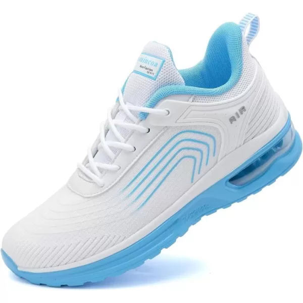 Lamincoa Women Sneakers Lightweight Womens Running Shoes Air Cushion Walking Tennis Shoes for WomenWhiteblue