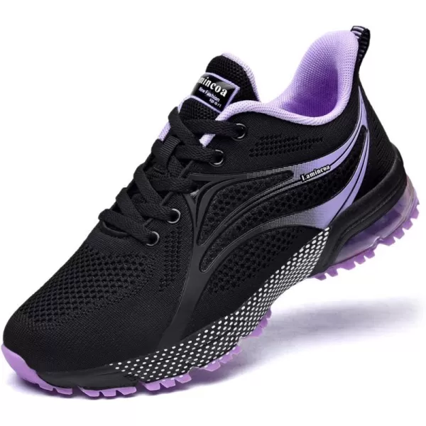 Lamincoa Womens Air Running Shoes Athletic Women Sneakers Non Slip Womens Tennis ShoesBlackpurple