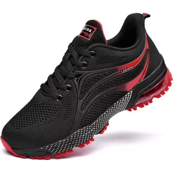 Lamincoa Womens Air Running Shoes Athletic Women Sneakers Non Slip Womens Tennis ShoesBlackred