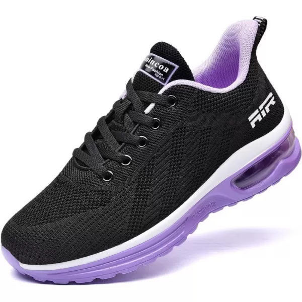 Lamincoa Womens Air Running Shoes Lightweight Women Sneakers Air Cushion Walking Tennis Shoes for WomenBlackpurple