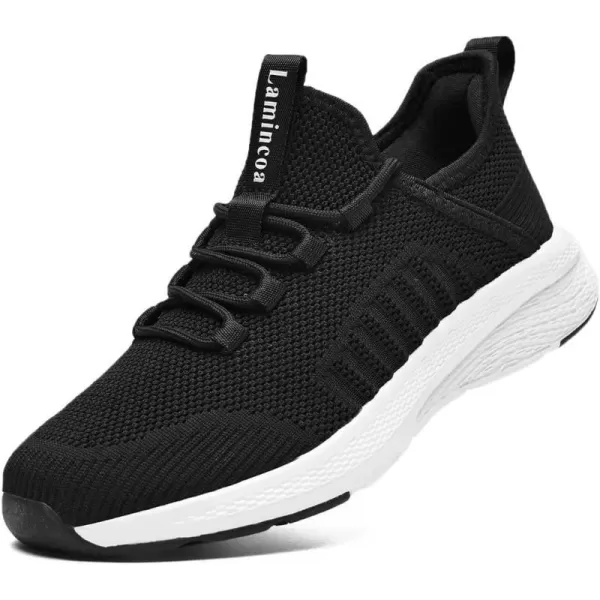 Lamincoa Womens Walking Running Shoes Lightweight Sneakers Slip On Memory Foam Tennis Shoes for WomenBlack White