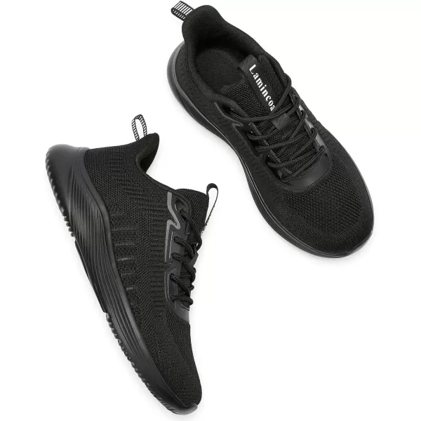 Lamincoa Womens Walking Shoes Lace Up Tennis Lightweight Breathable Mesh Running Shoes Casual Memory Foam SneakersBlacknew