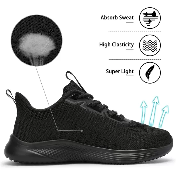 Lamincoa Womens Walking Shoes Lace Up Tennis Lightweight Breathable Mesh Running Shoes Casual Memory Foam SneakersBlacknew