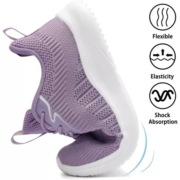 Lamincoa Womens Walking Shoes Lace Up Tennis Lightweight Breathable Mesh Running Shoes Casual Memory Foam SneakersPurplenew