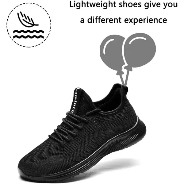 Lamincoa Womens Walking Shoes Slip On Lightweight Memory Foam Cheer Sneakers for Tennis Gym Running Workout YogaBlack