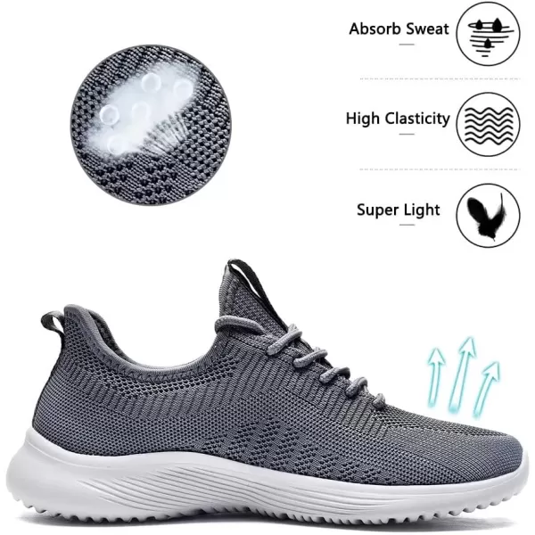 Lamincoa Womens Walking Shoes Slip On Lightweight Memory Foam Cheer Sneakers for Tennis Gym Running Workout YogaGrey