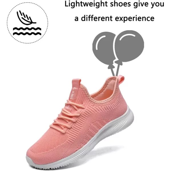 Lamincoa Womens Walking Shoes Slip On Lightweight Memory Foam Cheer Sneakers for Tennis Gym Running Workout YogaOrange