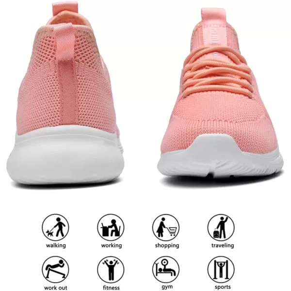 Lamincoa Womens Walking Shoes Slip On Lightweight Memory Foam Cheer Sneakers for Tennis Gym Running Workout YogaOrange