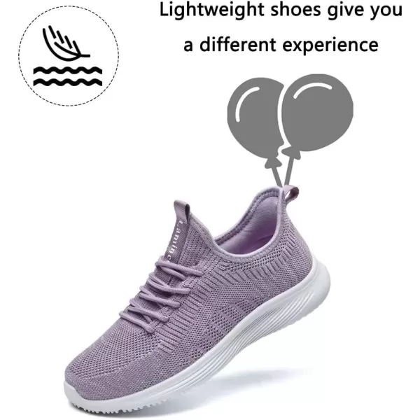 Lamincoa Womens Walking Shoes Slip On Lightweight Memory Foam Cheer Sneakers for Tennis Gym Running Workout YogaPurple