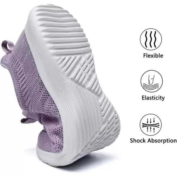 Lamincoa Womens Walking Shoes Slip On Lightweight Memory Foam Cheer Sneakers for Tennis Gym Running Workout YogaPurple