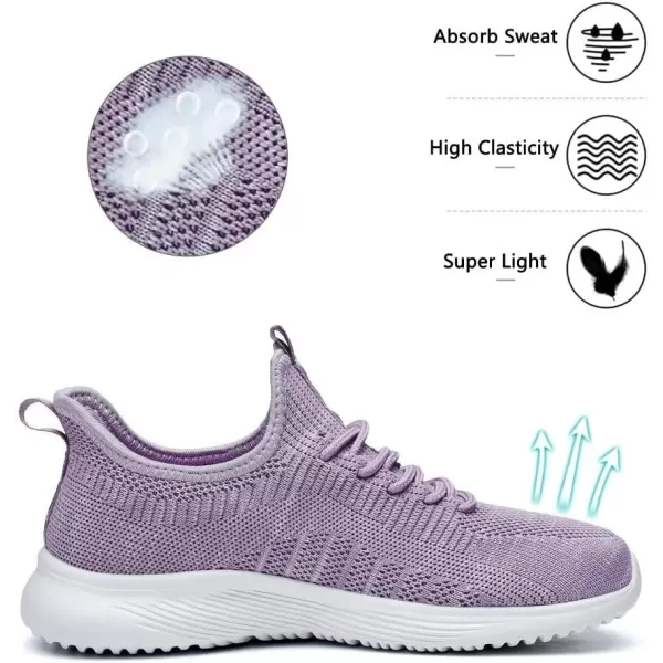 Lamincoa Womens Walking Shoes Slip On Lightweight Memory Foam Cheer Sneakers for Tennis Gym Running Workout YogaPurple