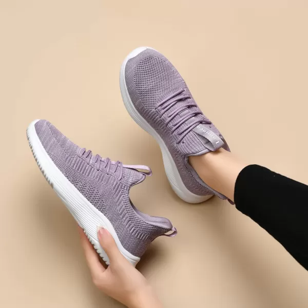 Lamincoa Womens Walking Shoes Slip On Lightweight Memory Foam Cheer Sneakers for Tennis Gym Running Workout YogaThickenpurple