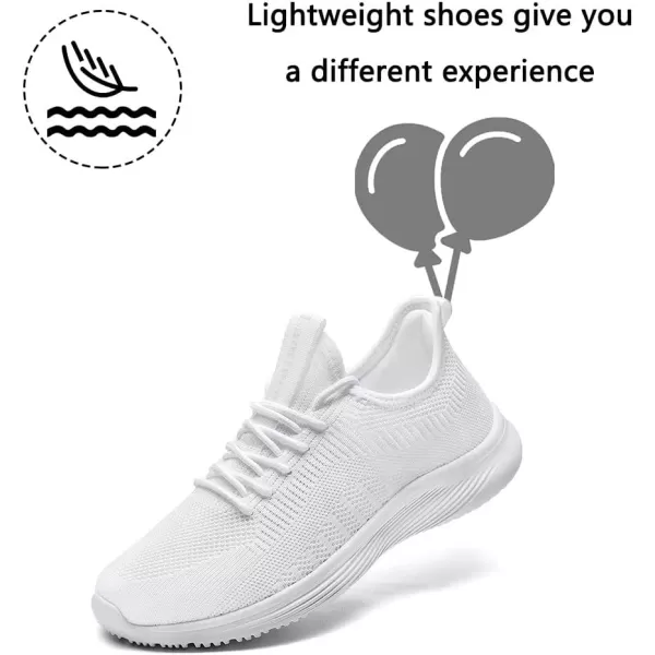 Lamincoa Womens Walking Shoes Slip On Lightweight Memory Foam Cheer Sneakers for Tennis Gym Running Workout YogaWhite