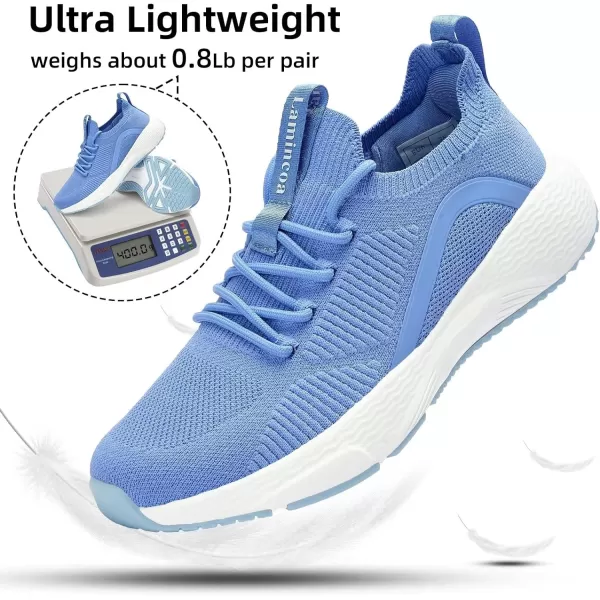 Lamincoa Womens Walking Sneakers Running Shoes  Slip On Breathable Tennis Shoes Memory Foam for Athletic Gym WorkoutBlue