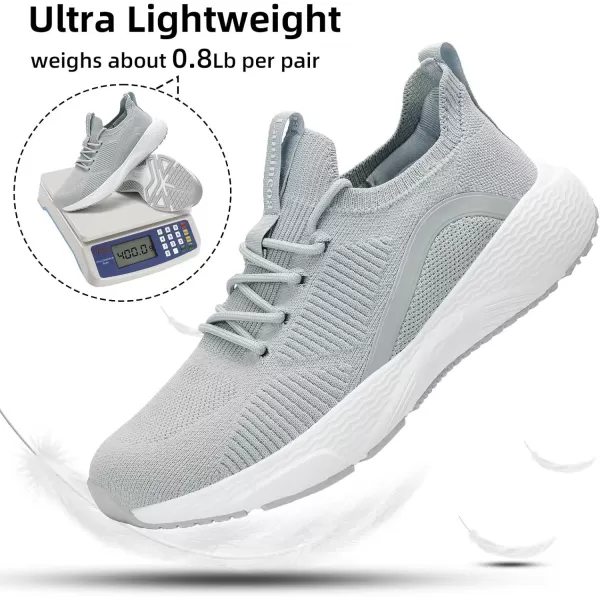 Lamincoa Womens Walking Sneakers Running Shoes  Slip On Breathable Tennis Shoes Memory Foam for Athletic Gym WorkoutGrey