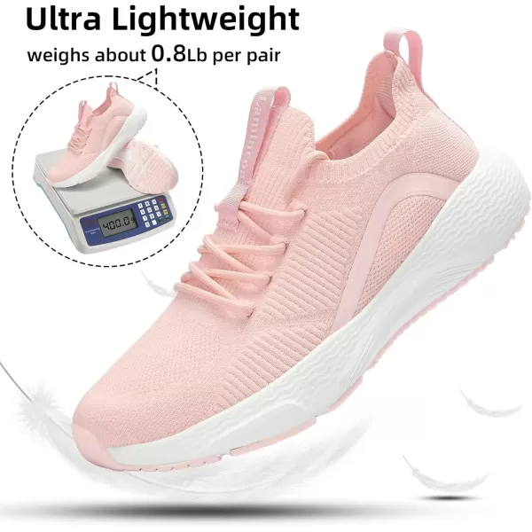 Lamincoa Womens Walking Sneakers Running Shoes  Slip On Breathable Tennis Shoes Memory Foam for Athletic Gym WorkoutPink