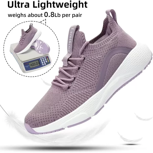 Lamincoa Womens Walking Sneakers Running Shoes  Slip On Breathable Tennis Shoes Memory Foam for Athletic Gym WorkoutPurple