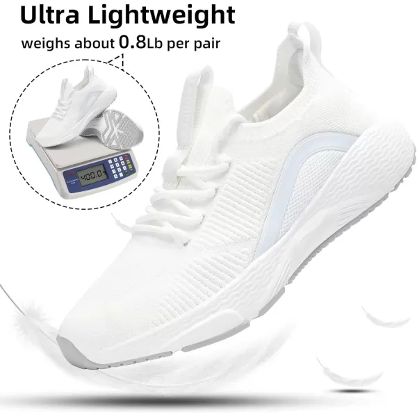 Lamincoa Womens Walking Sneakers Running Shoes  Slip On Breathable Tennis Shoes Memory Foam for Athletic Gym WorkoutWhite