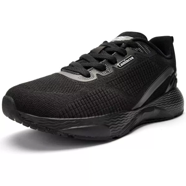 Lamincoa Womens Mightycloud Soft Landing Cushioning Running Tennis ShoesBlack