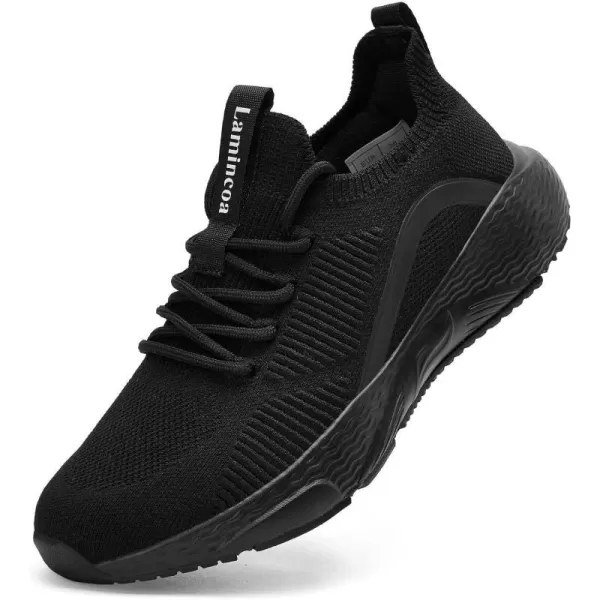 Lamincoa Womens Walking Sneakers Running Shoes  Slip On Breathable Tennis Shoes Memory Foam for Athletic Gym WorkoutBlack