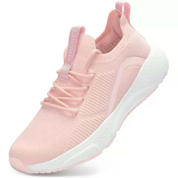 Lamincoa Womens Walking Sneakers Running Shoes  Slip On Breathable Tennis Shoes Memory Foam for Athletic Gym WorkoutPink