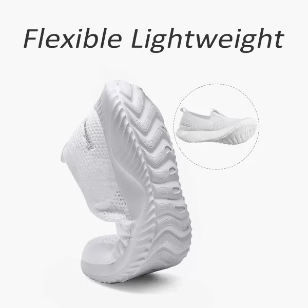 Lamincoa Womens Slip on Breathe Mesh Walking Shoes Lightweight Fashion Tennis Shoes Classic Sneakers White 10