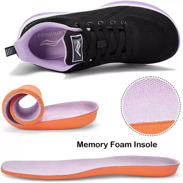 Lamincoa Womens Wide Toe Box Sneakers Wide Road Running Shoes Athletic Tennis Shoes for WomenBluepurple