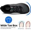 imageLamincoa Mens Wide Trail Running Shoes Outdoor Walking Sneaker Hiking SneakersBlackGrey