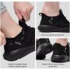 imageLamincoa Womens Walking Running Sneakers Slip on Tennis Shoes Casual Athltic Gym Workout SneakersBlack