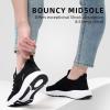 imageLamincoa Womens Walking Running Sneakers Slip on Tennis Shoes Casual Athltic Gym Workout SneakersBlackWhite