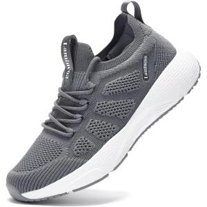 imageLamincoa Womens Walking Running Sneakers Slip on Tennis Shoes Casual Athltic Gym Workout SneakersDarkgrey