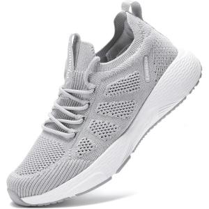 imageLamincoa Womens Walking Running Sneakers Slip on Tennis Shoes Casual Athltic Gym Workout SneakersLightgrey