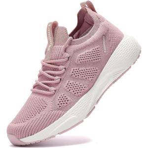 imageLamincoa Womens Walking Running Sneakers Slip on Tennis Shoes Casual Athltic Gym Workout SneakersPink