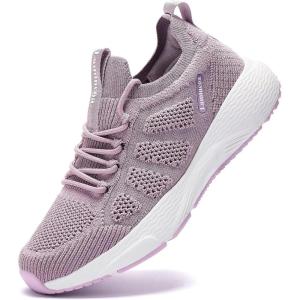 imageLamincoa Womens Walking Running Sneakers Slip on Tennis Shoes Casual Athltic Gym Workout SneakersPurple