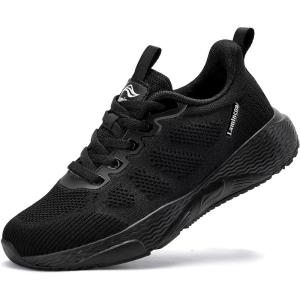 imageLamincoa Womens Walking Shoes Running Lightweight Sneakers Comfortable Tennis Athletic Shoes Outdoor Gym Sport WorkoutBlack