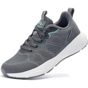 imageLamincoa Womens Walking Shoes Running Lightweight Sneakers Comfortable Tennis Athletic Shoes Outdoor Gym Sport WorkoutDarkgrey