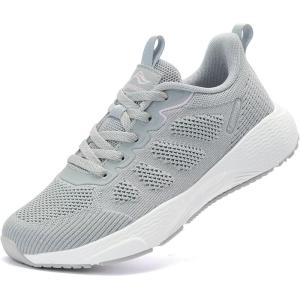 imageLamincoa Womens Walking Shoes Running Lightweight Sneakers Comfortable Tennis Athletic Shoes Outdoor Gym Sport WorkoutLightgrey