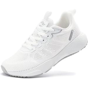 imageLamincoa Womens Walking Shoes Running Lightweight Sneakers Comfortable Tennis Athletic Shoes Outdoor Gym Sport WorkoutWhite