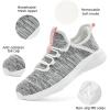 imageLamincoa Women Slip on Walking Sneakers Non Slip Running Shoes Lightweight Sport Gym Casual Shoes Workout Tennis Sneakers for WomenAshwhite