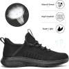 imageLamincoa Women Slip on Walking Sneakers Non Slip Running Shoes Lightweight Sport Gym Casual Shoes Workout Tennis Sneakers for WomenBlack