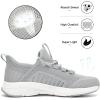 imageLamincoa Women Slip on Walking Sneakers Non Slip Running Shoes Lightweight Sport Gym Casual Shoes Workout Tennis Sneakers for WomenLightgrey