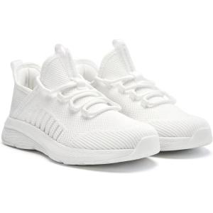 imageLamincoa Women Slip on Walking Sneakers Non Slip Running Shoes Lightweight Sport Gym Casual Shoes Workout Tennis Sneakers for WomenWhite