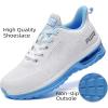imageLamincoa Tennis Shoes for Women Lightweight Comfortable Running Shoe Lace Up Sneakers for Womens WhiteBlue Size 10